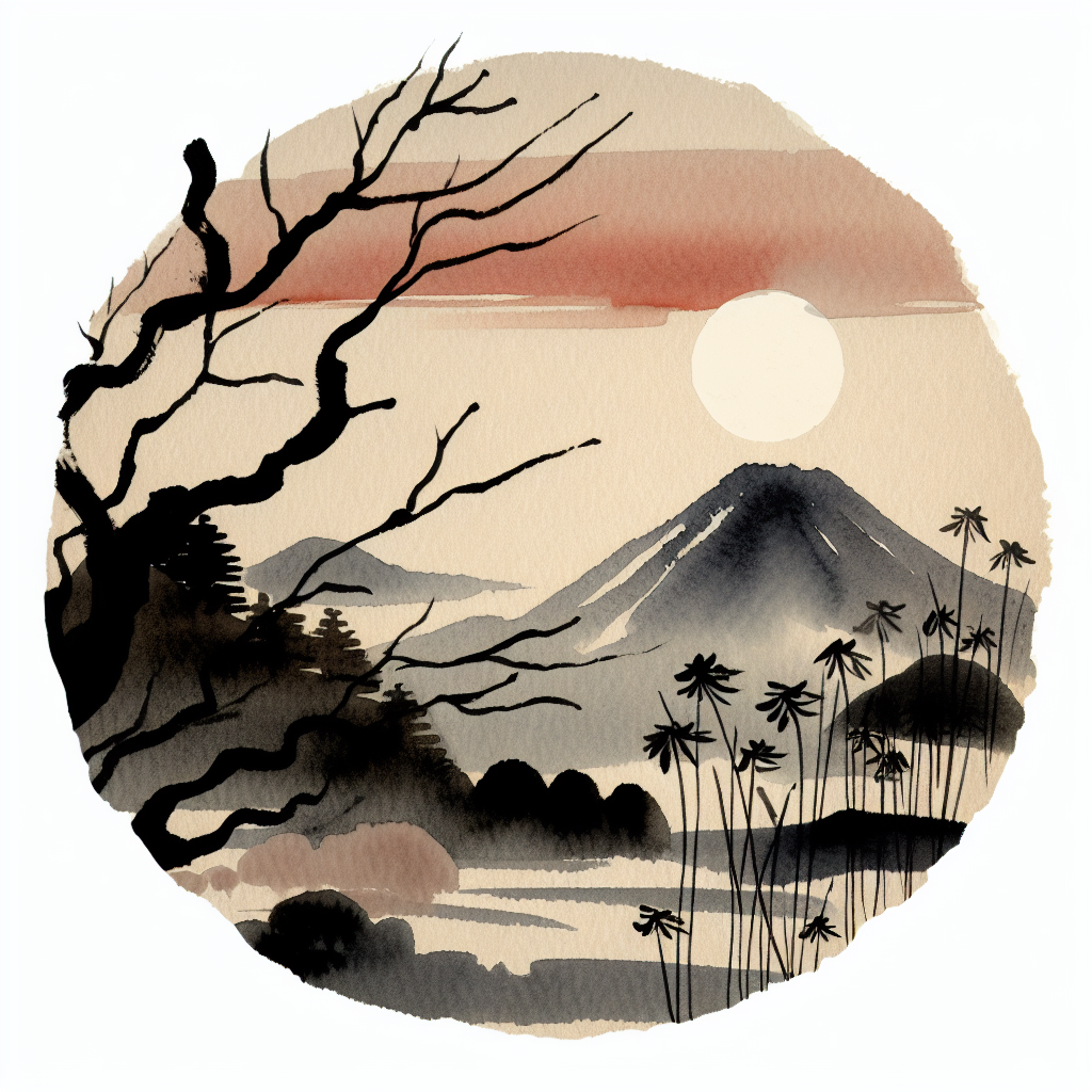 遠山に日の当たりたる枯野かな